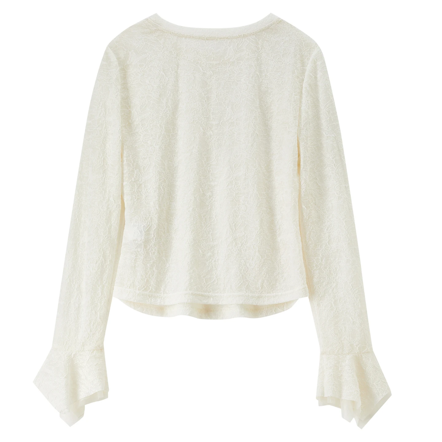 Women's Flare Sleeve Sheer Lace Top - view 6