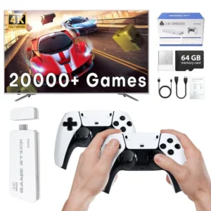 M15 Retro Gaming Console Stick – 20,000+ Games, 4K HDMI, Dual Wireless Controllers