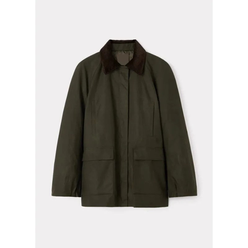 LUXURY Splicing Corduroy Workwear Jacket, Military Green Hunting Outfit, Retro Cotton Jacket, Women's Spring 2025 - Image 6