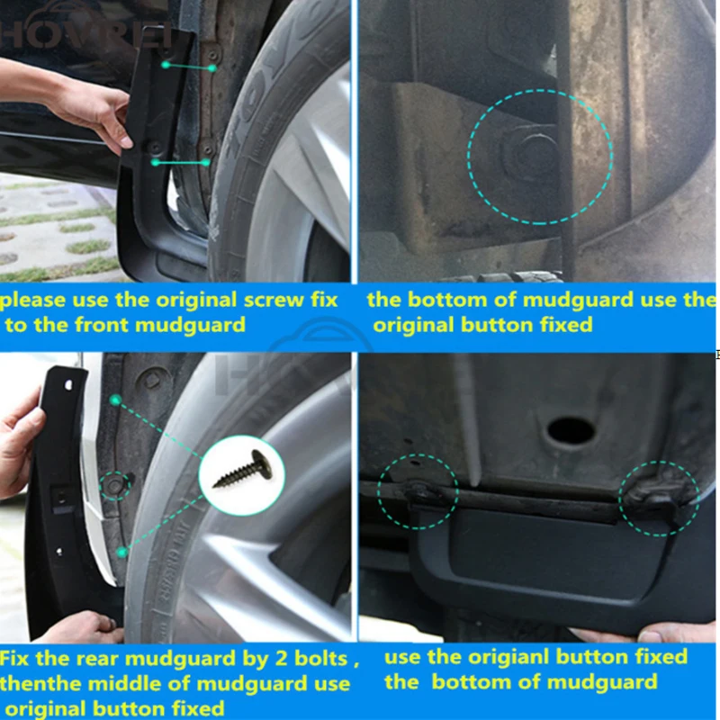 4PCS Front Rear Mudguards For Hongqi HS5 2019 2020 2021 2022 2023 Splash Guards Mudflaps Fender Wheel Protector Car Accessories - Image 4