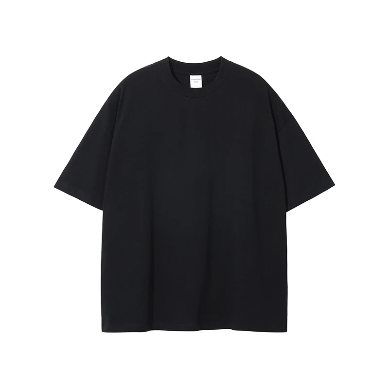 "Unisex Heavyweight Round Neck T Shirt 220GSM 100% Cotton Streetwear Basic Tees Oversize Fit Bulk Wholesale" Men's and women's - Image 6