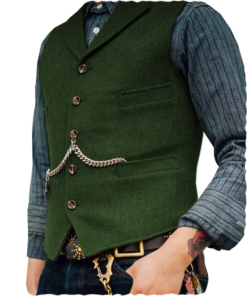 Men's Dark Blue Smart Casual Vest - Image 13