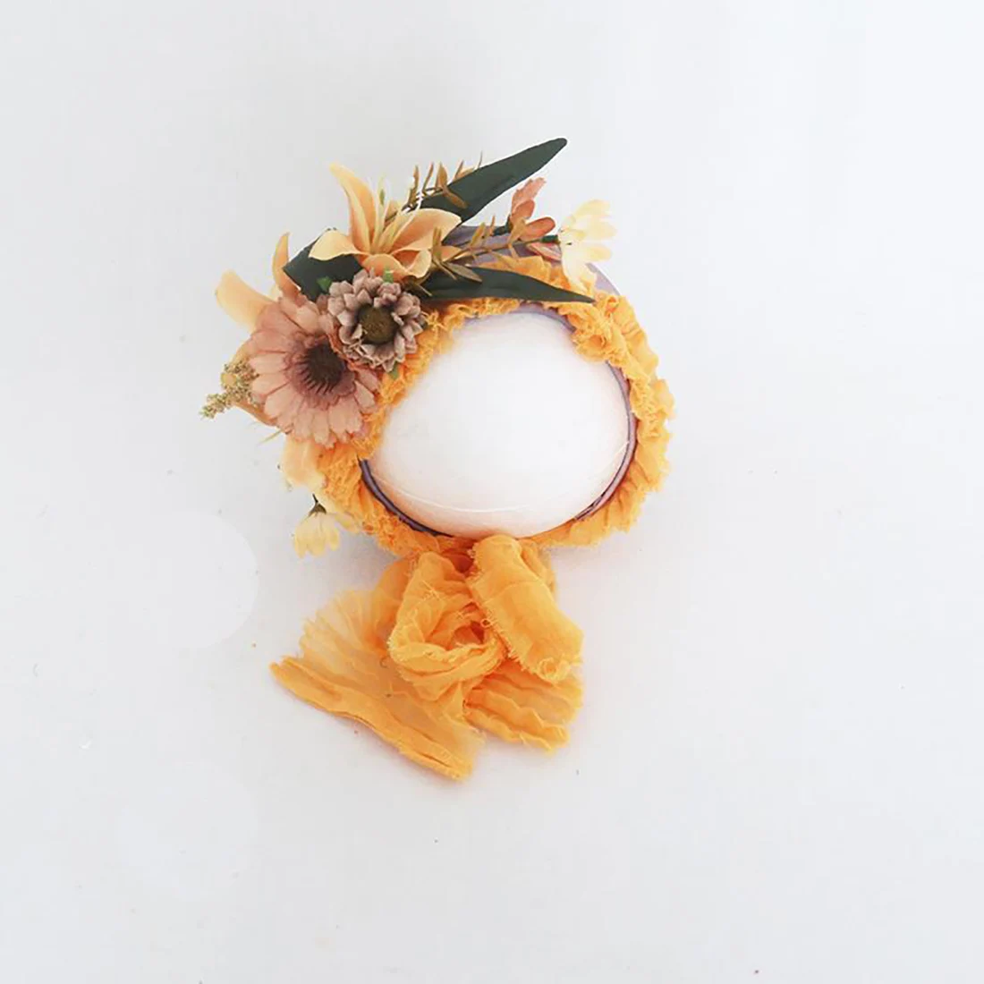 Floral Baby Bonnet – Cute Polyester & Wool – Vintage Newborn Hat - Image 12