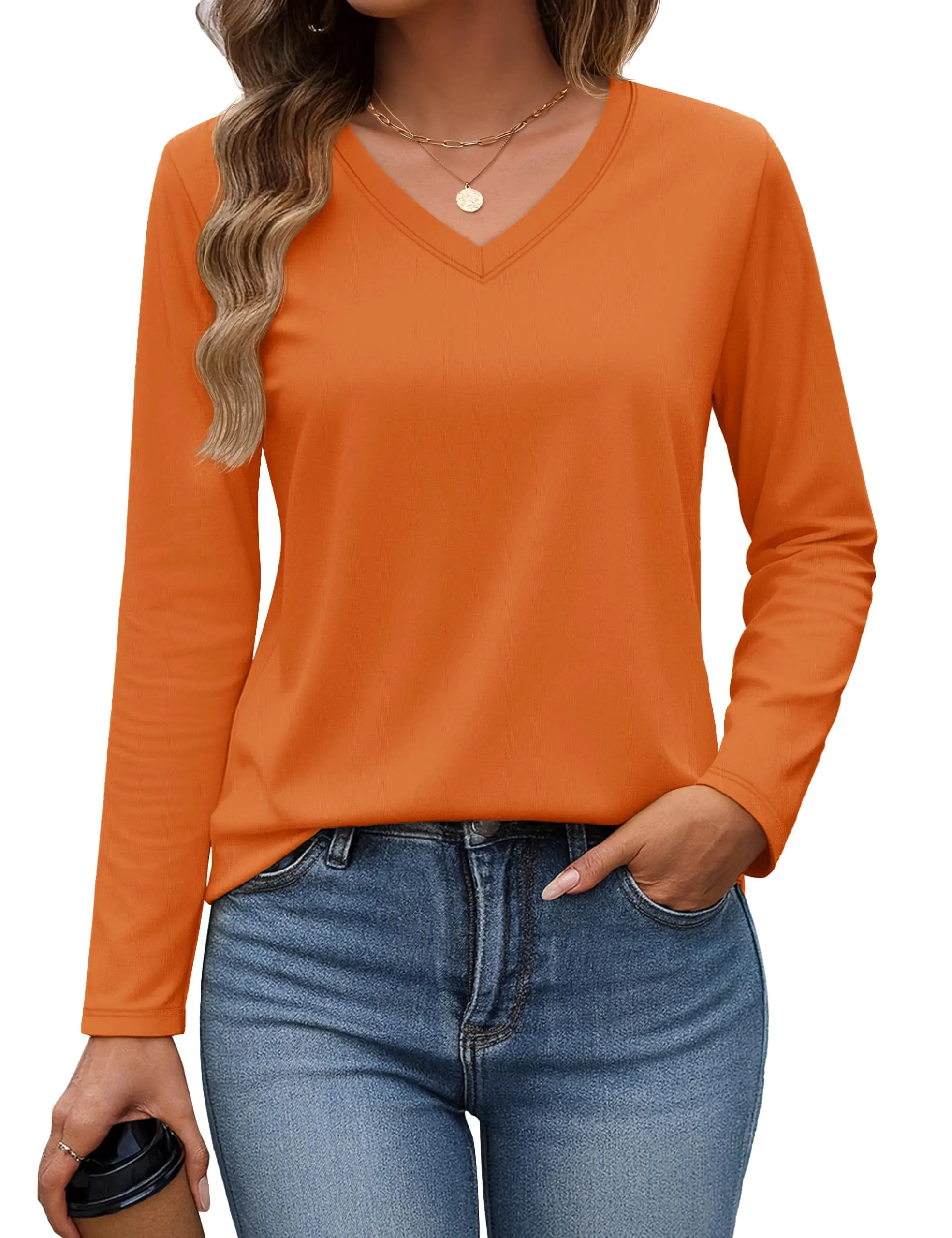 TACVASEN Women's V-Neck Long Sleeve Tee - view 20