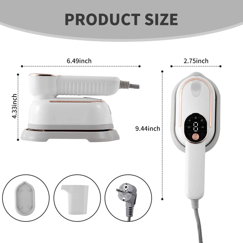 1200W Foldable Handheld Steam Iron with 4 Speed & Rotating Handle - Image 6