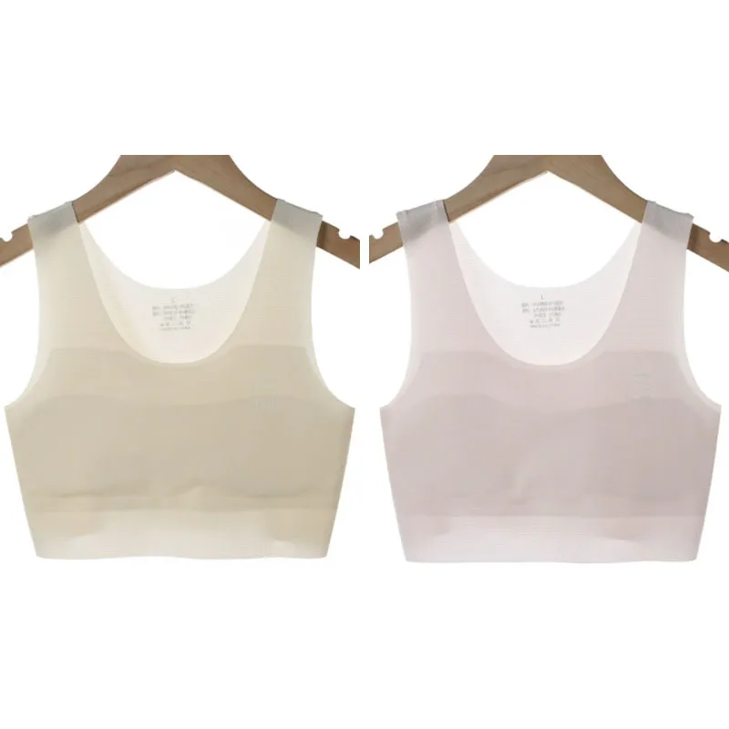 Girl's 2pc Solid Color Bra Set, Seamless Teen Developmental Vest - Image 13