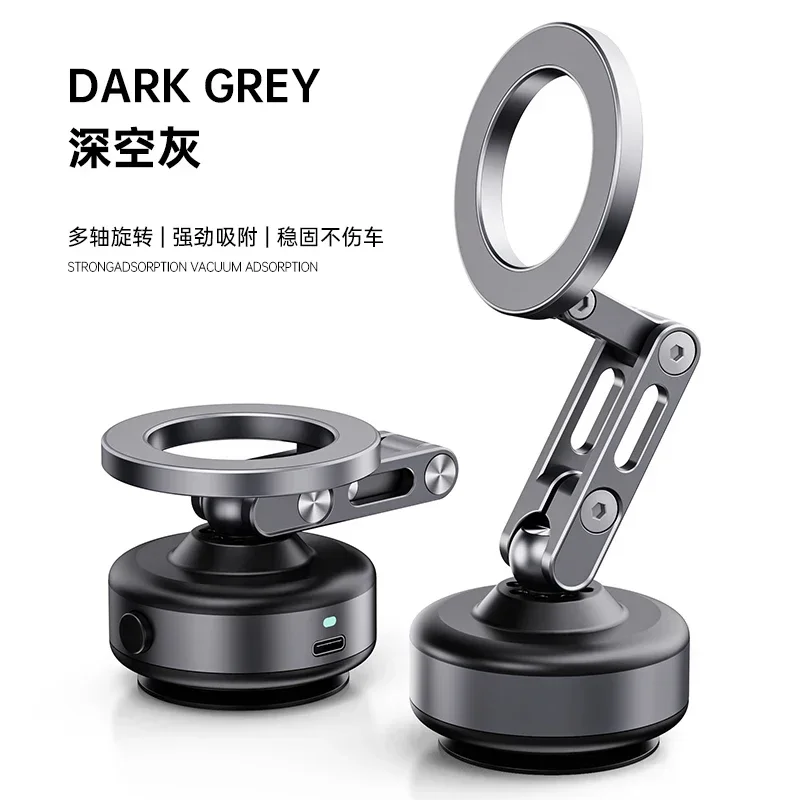 Magnetic Aluminum Phone Holder Vacuum Suction Foldable 360° Rotation - Image 9