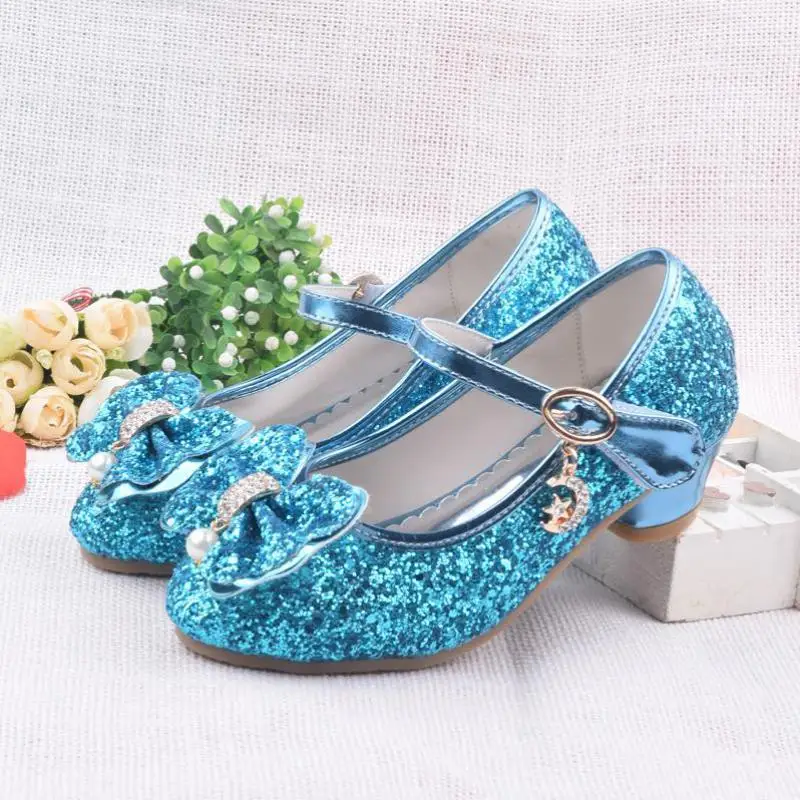 Spring Children Shoes Girls High Heel Princess Dance Sandals Kids Shoes Glitter Leather Fashion Girls Party Dress Wedding Shoes - Image 5