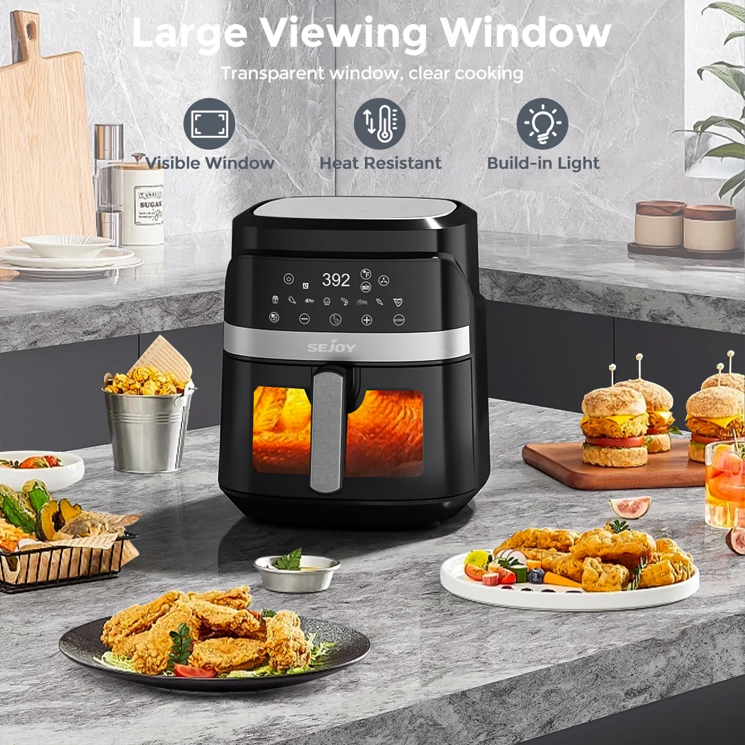 Sejoy 6-Quart 8-in-1 Air Fryer Oven – 1500W, 8 Touch Presets - Image 6