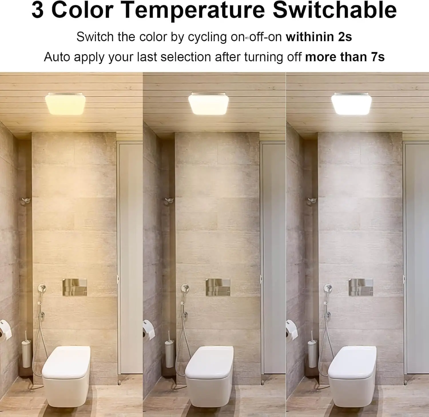 110 CFM Bathroom Exhaust Fan – 3‑Color Light, Quiet ≤2.0 Sones - Image 6