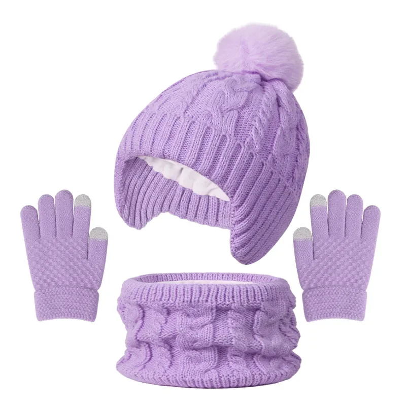 Soft Pink Kids Winter Set – Hat, Scarf & Gloves, Polyester Filled - Image 11