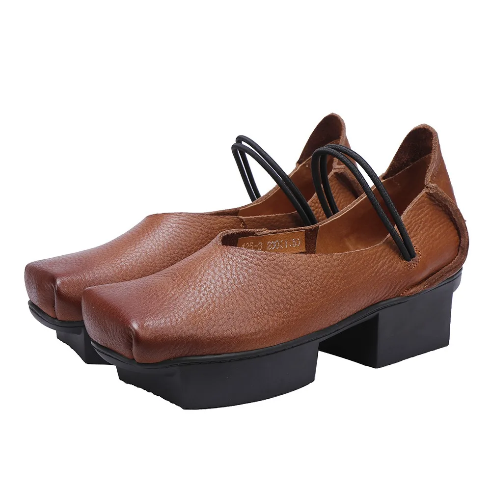 Birkuir Mary Jane Pumps, 4.5 cm Square Heel, Elastic Band, Cow Leather - Image 5