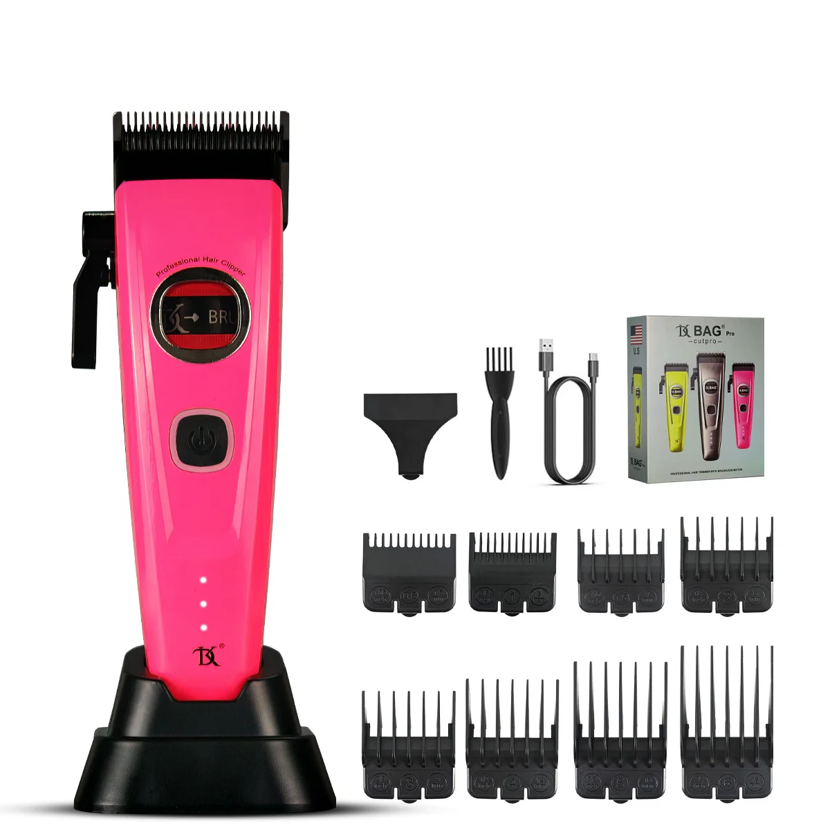 DK Outer Rotor Brushless Motor Professional Men's Fade Clipper Barber Echo Blade Base Charger Blending Hair Trimmer - Image 8