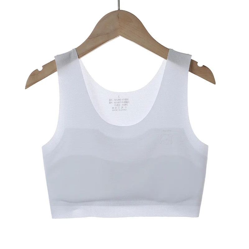 Girl's 2pc Solid Color Bra Set, Seamless Teen Developmental Vest - Image 5