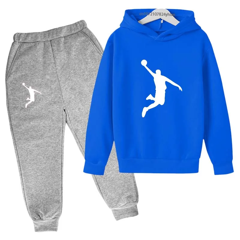 Kids Letter Print Hoodie & Pants Tracksuit Set - Image 11