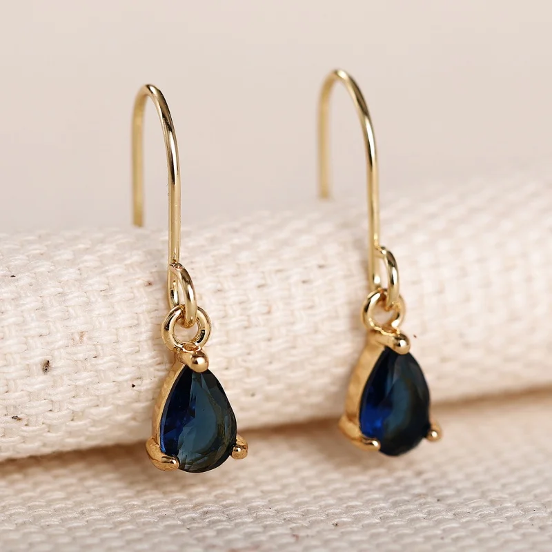Huitan Water Drop CZ Earrings – Brass Alloy, 1.2g - Image 6
