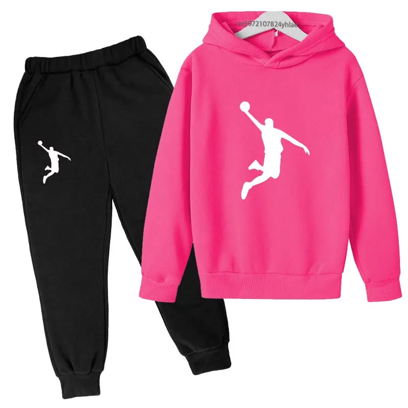 Kids Letter Print Hoodie & Pants Tracksuit Set - Image 8