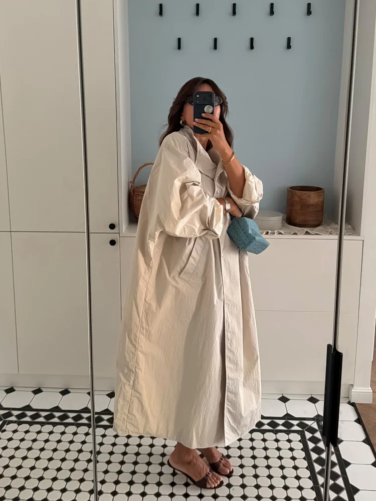 Women's Oversized Long Trench Coat - view 3