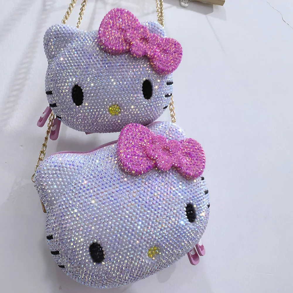 Cute Plastic Crossbody Backpack with Rhinestone Crystals – Girls 4-6 - Image 2