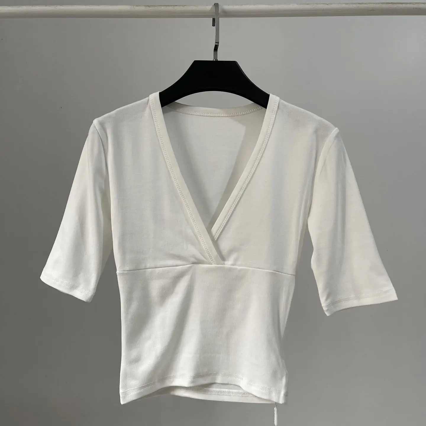 Women's V-Neck Cotton Crop Tee - view 8