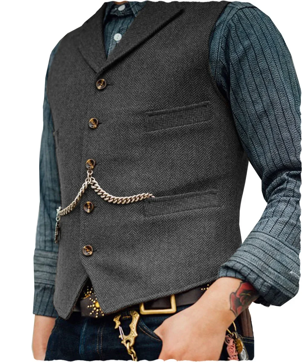 Men's Dark Blue Smart Casual Vest - Image 10
