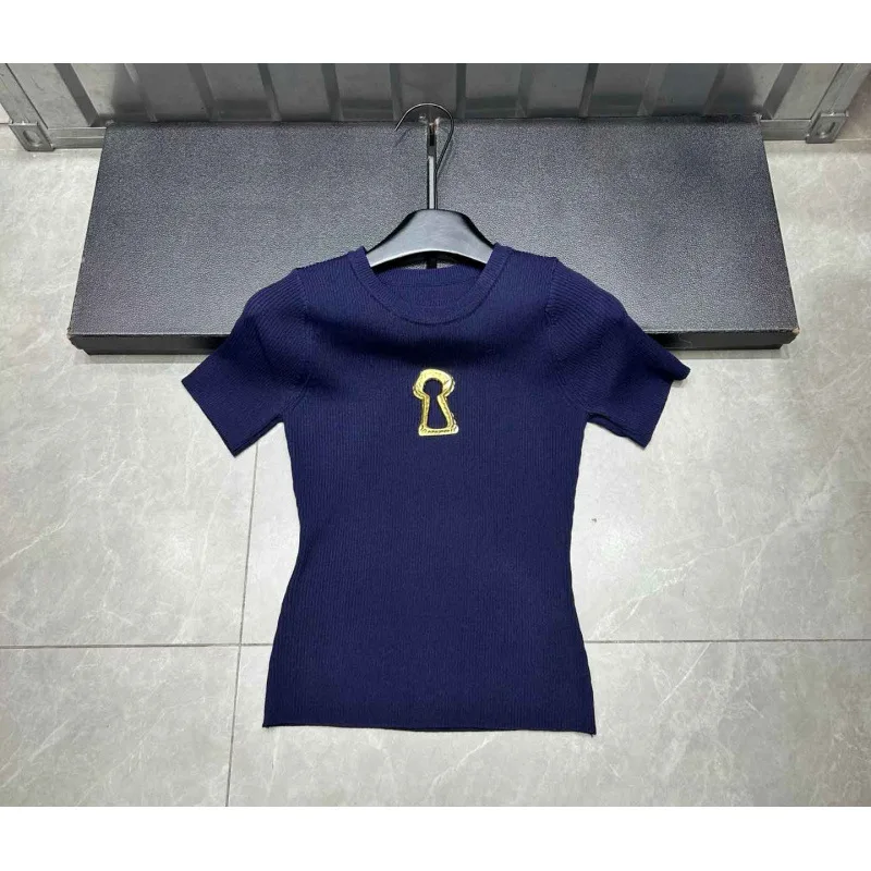 High Quality Summer New Hollowed Out Stand Up Collar Knitted Sweater Tshirt Women Commuting Slimming Sweater T-shirts Top - Image 8