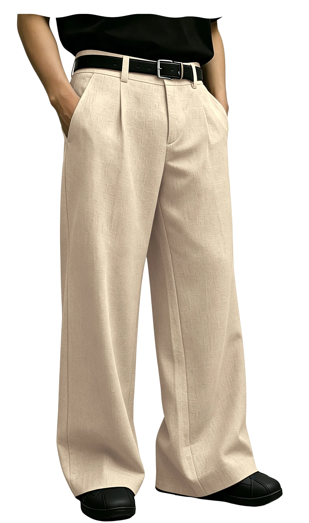 Men‘s Straight Leg Suit Pants With Elastic Waist Comfortable Breathable Wrinkle Resistant Lightweight Casual Trousers Summer - Image 8