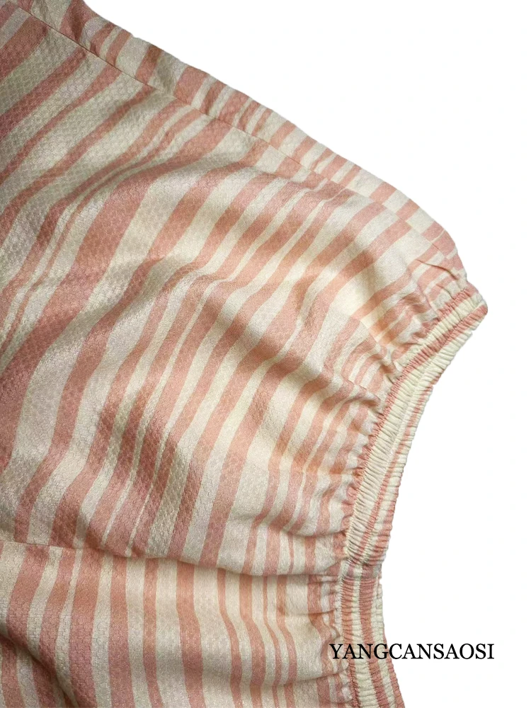 Women's Silk Cotton Striped Shorts - view 2