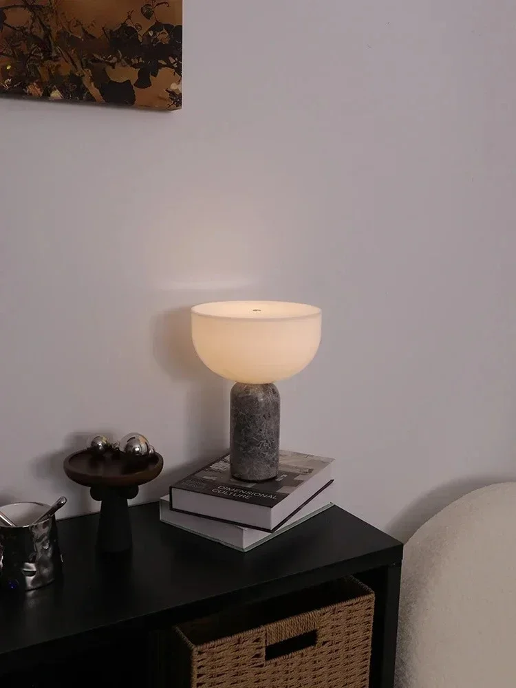 Modern Marble Table Lamp with USB Charging, Touch Switch, Dimmable LED - Image 3