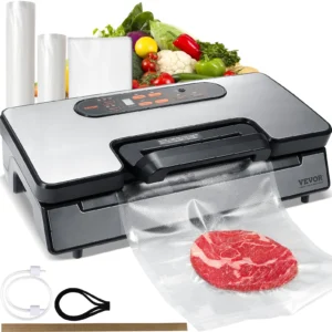 SucceBuy 130W Vacuum Sealer with 90 kPa Suction, Built‑in Cutter & Bag Roll