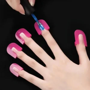 26-Piece PVC G‑Curve Nail Protector Set – 10 Sizes, Pink