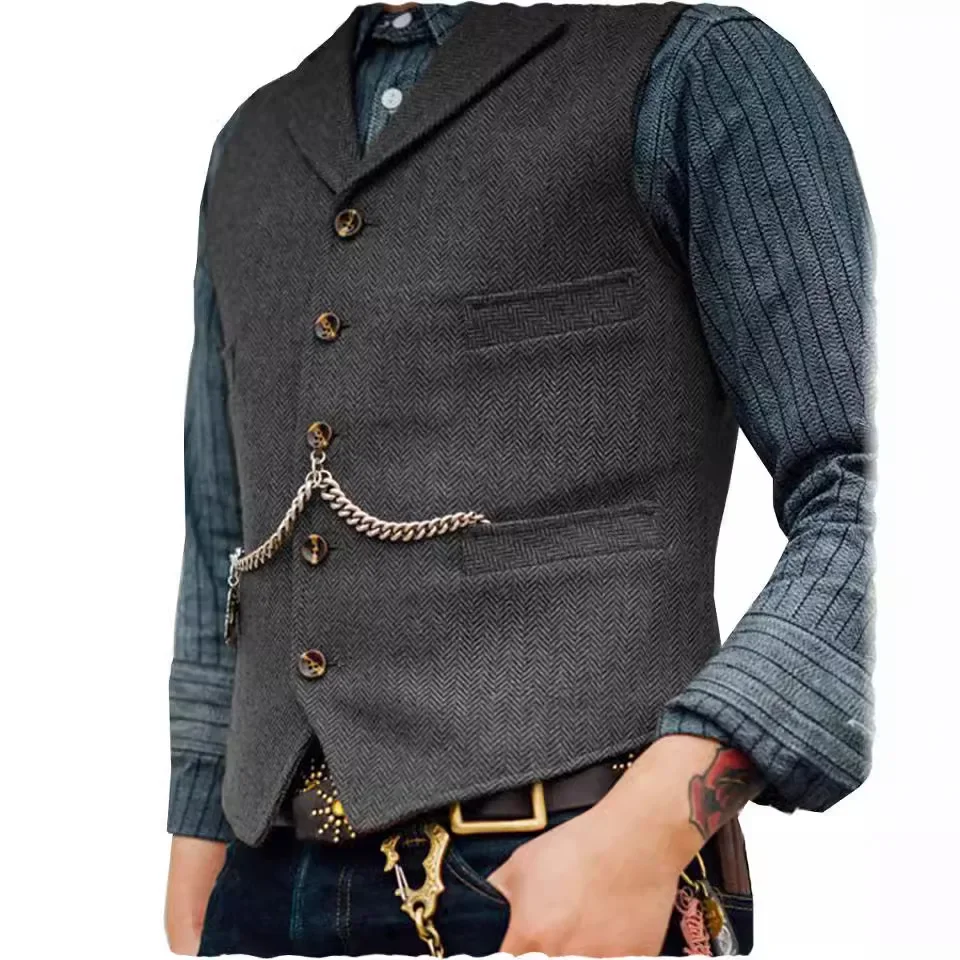 Men's Dark Blue Smart Casual Vest - Image 3