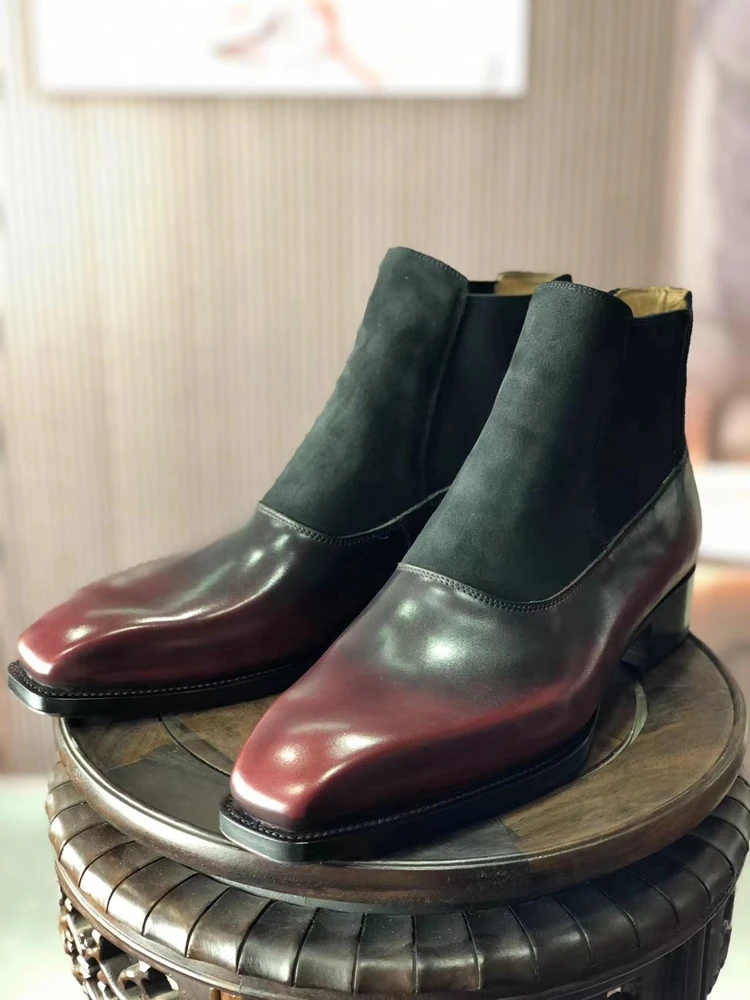 Hand-Painted Chelsea Ankle Boots – Fiddle-Back, Full-Grain Leather - Image 5