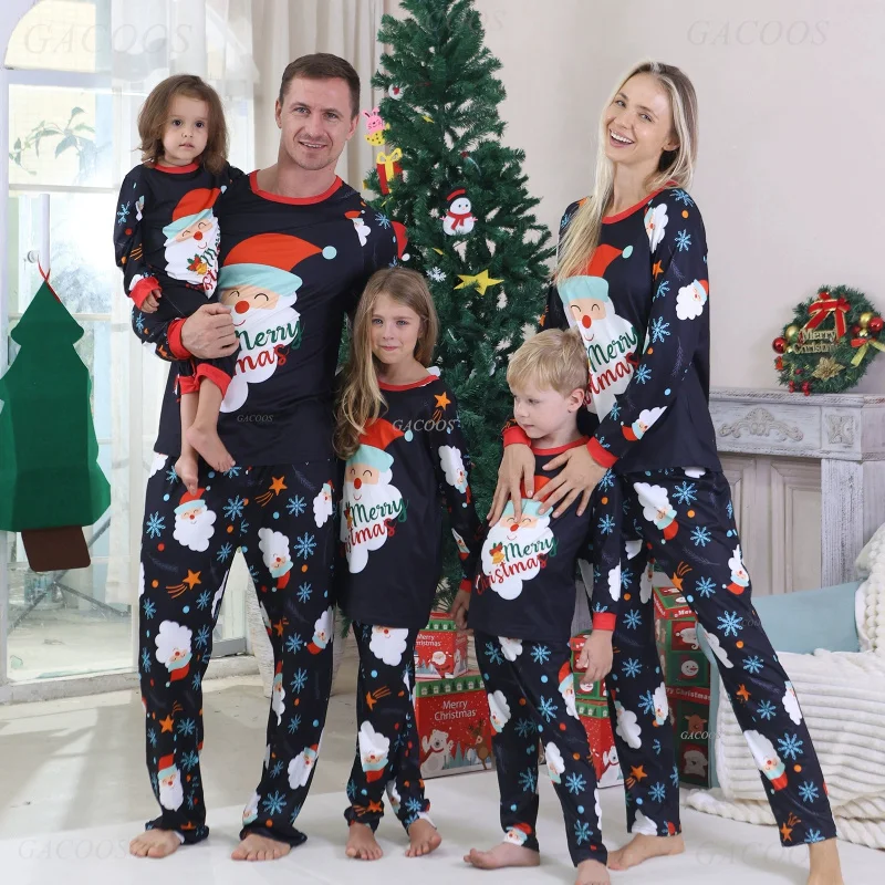 Merry Christmas Print Family Pajamas Set - Image 2