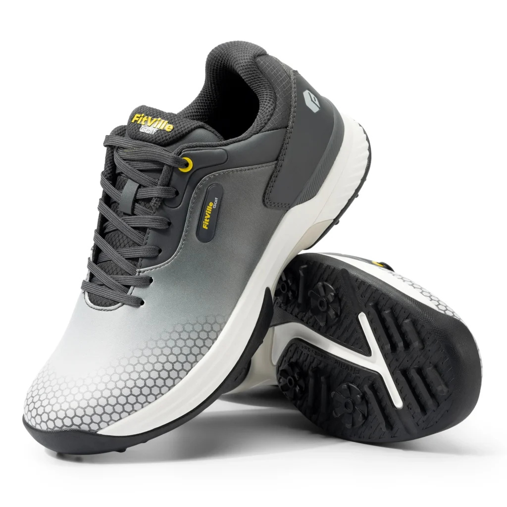 FitVille Wide Golf Shoes – Microfiber Upper, Slip‑Resistant Sole