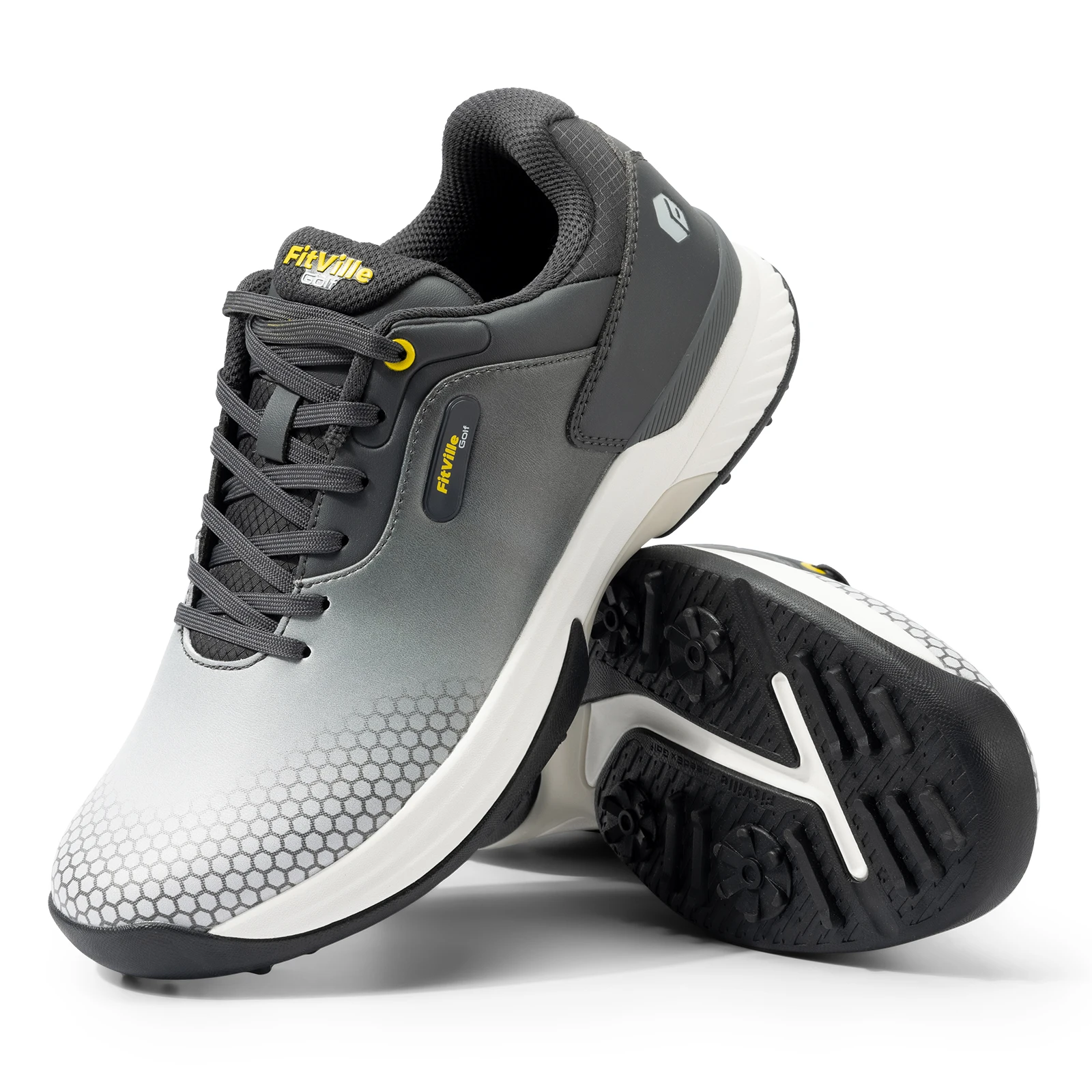 FitVille Wide Golf Shoes – Microfiber Upper, Slip‑Resistant Sole