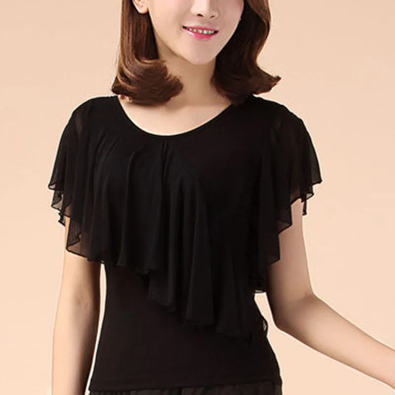 Women's Asymmetrical Ruffle Blouse - view 4
