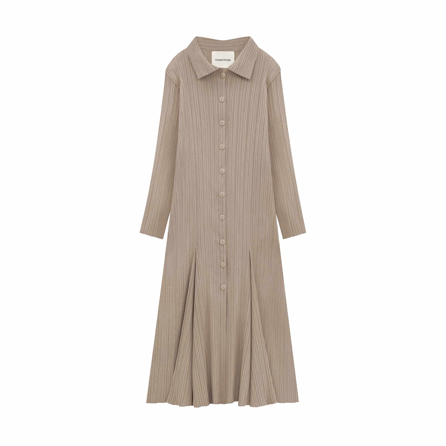 Women's Pleated Long Sleeve Cardigan Dress - view 10