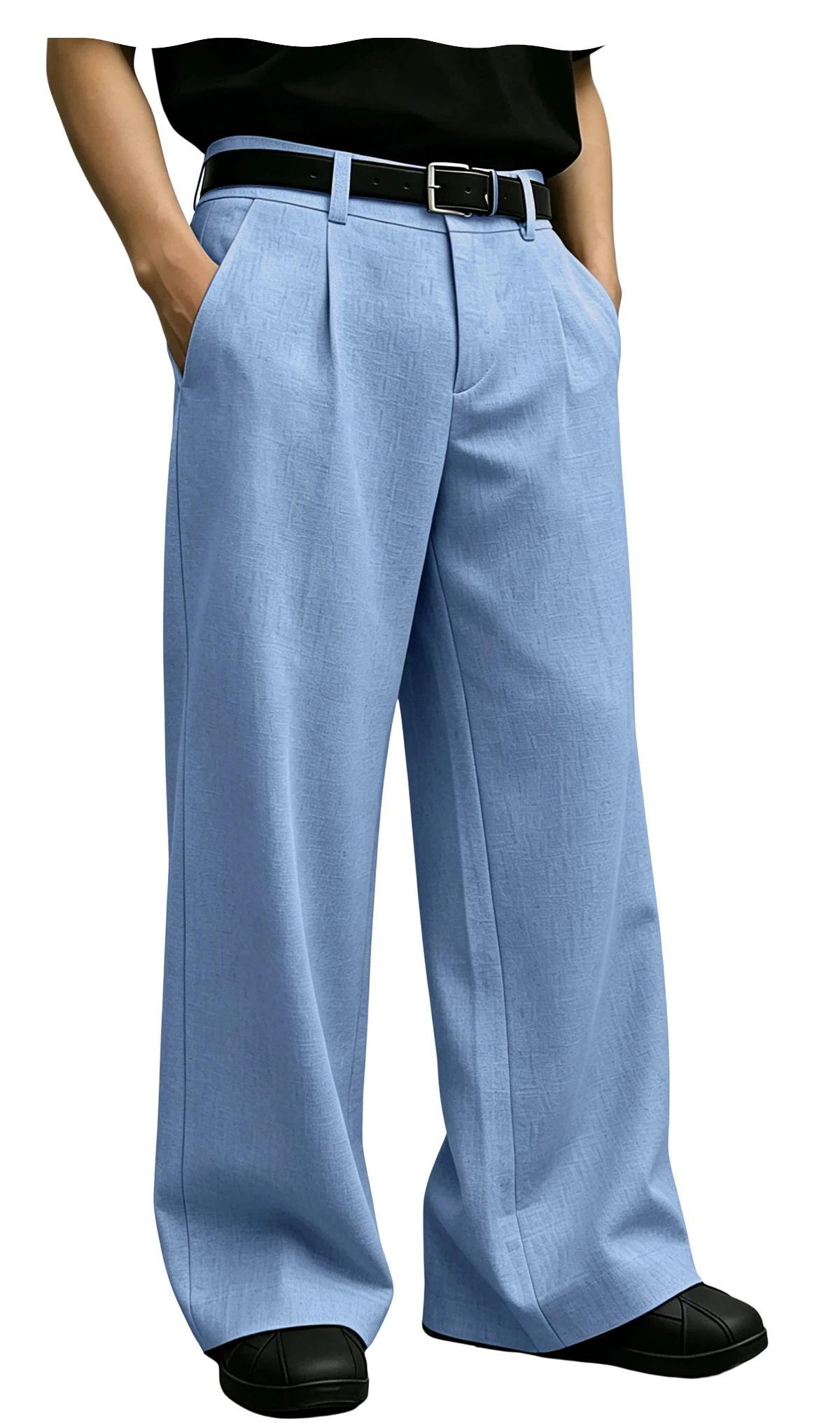 Men‘s Straight Leg Suit Pants With Elastic Waist Comfortable Breathable Wrinkle Resistant Lightweight Casual Trousers Summer - Image 10