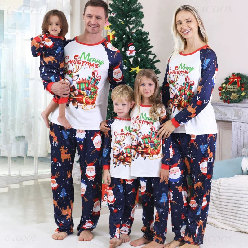 Merry Christmas Print Family Pajamas Set - Image 4