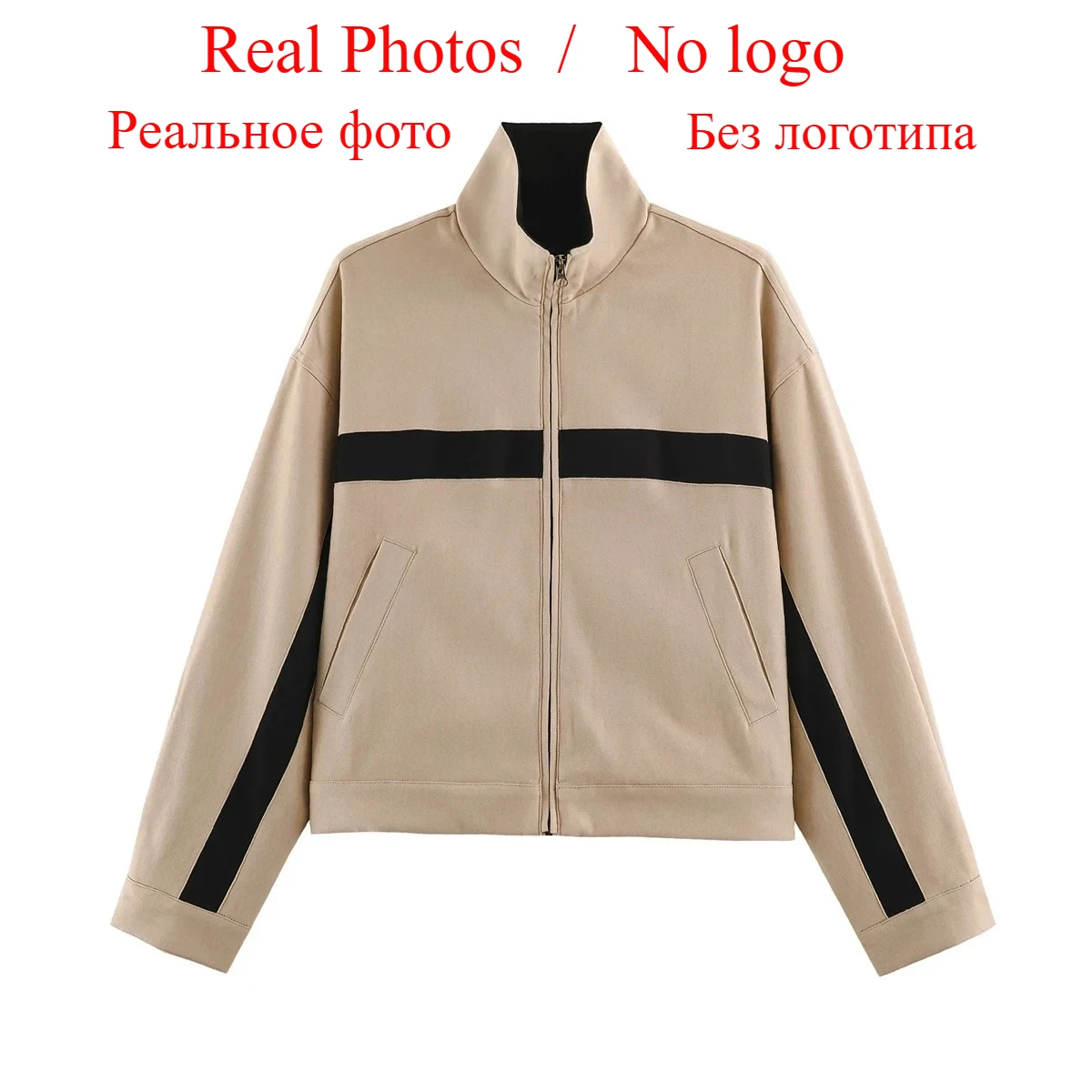 Women's Oversized Vintage Bomber Jacket - view 6