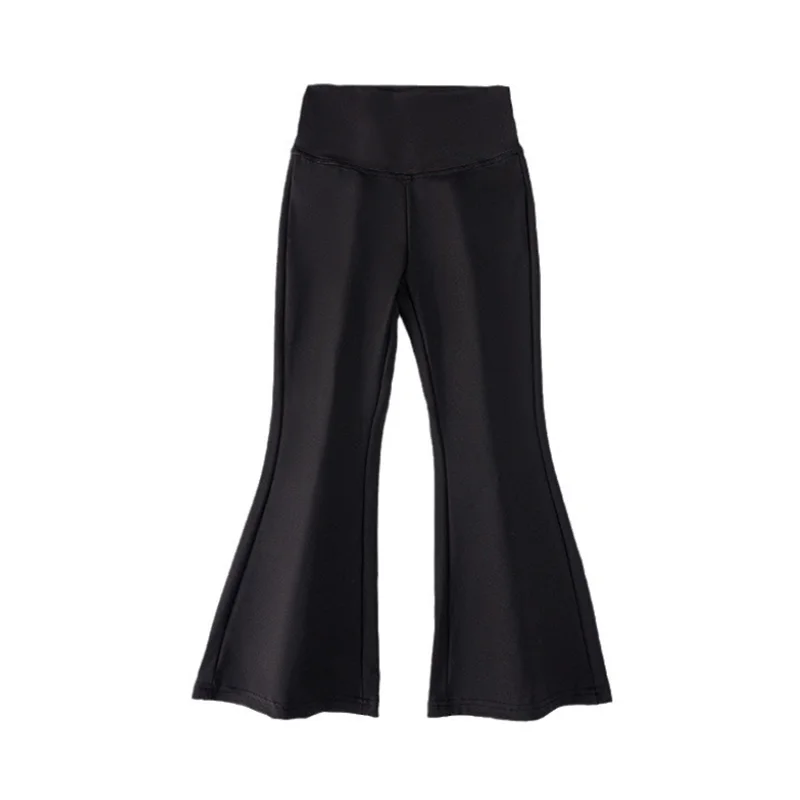 High Waist Black Flared Yoga Pants for Girls - Image 6
