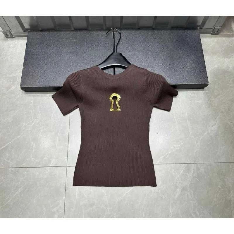 High Quality Summer New Hollowed Out Stand Up Collar Knitted Sweater Tshirt Women Commuting Slimming Sweater T-shirts Top - Image 7