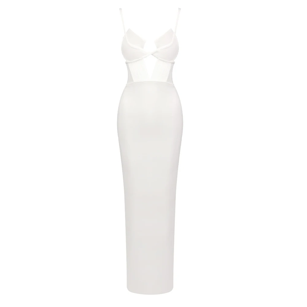 Women's Sheer Panel Bandage Maxi Gown - view 8