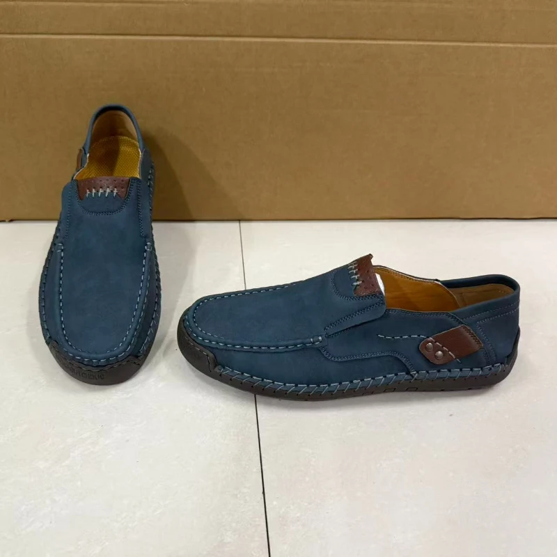 Leather Men's Handmade Slip-On Loafers – PU Lining, Rubber Sole - Image 12