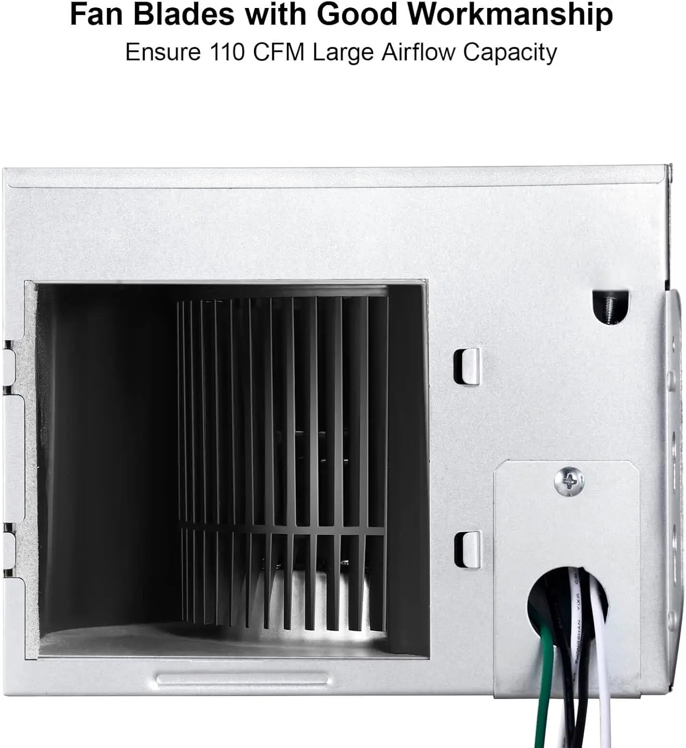 110 CFM Bathroom Exhaust Fan – 3‑Color Light, Quiet ≤2.0 Sones - Image 5