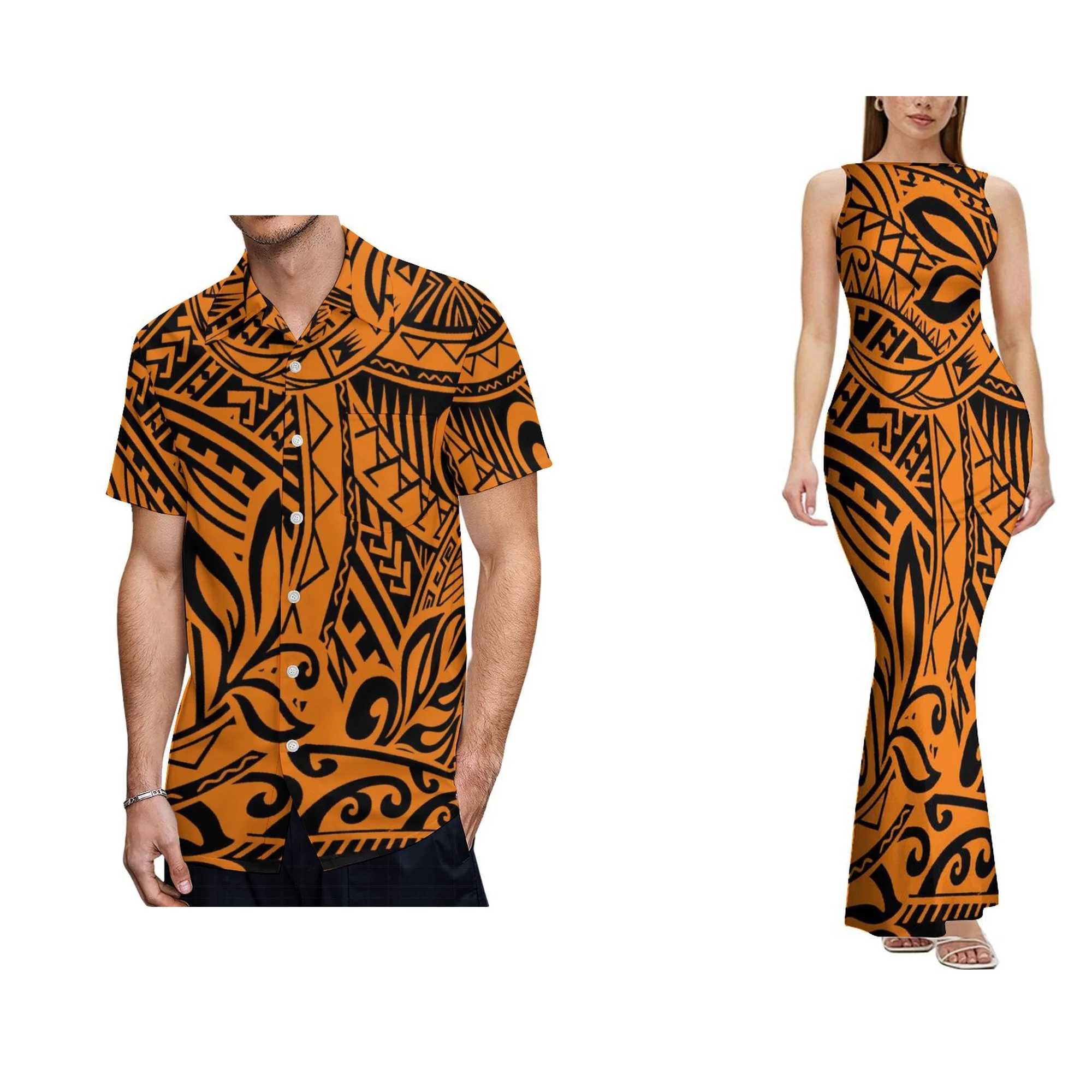 1MOQ Wholesale Custom Bodycon Backless Dress New Zealand Design Women's Boat Neck Sleeveless Design Clothes Polynesian Dress - Image 11
