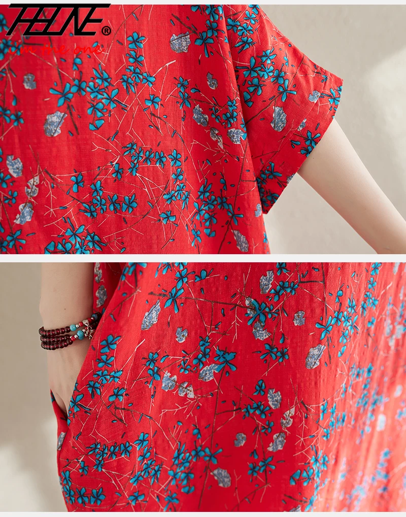 Women Dresses Plus Size Maxi Long Bohemian Para Mujer Summer Elegant Boho V-Neck Floral Print Vintage Dresses Vestidos Femenino - Image 5