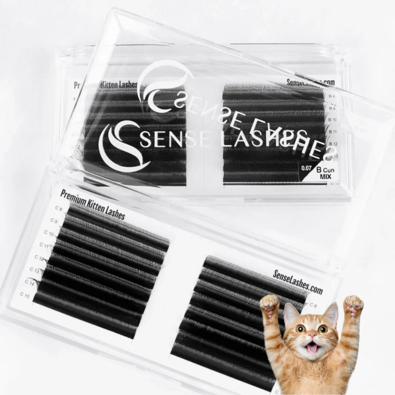 Sense Lashes YY Shape Synthetic Eyelash 0.07 mm, 16‑Row Kitten Lashes - Image 2