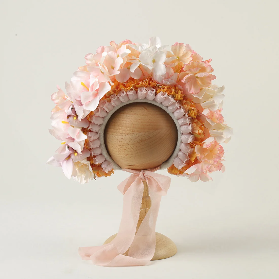 Floral Baby Bonnet – Cute Polyester & Wool – Vintage Newborn Hat - Image 29